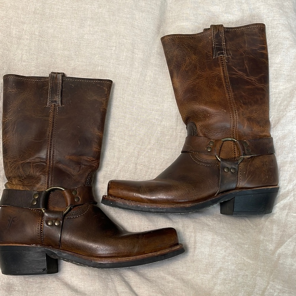 Frye 12R Harness boot dark  brown 10